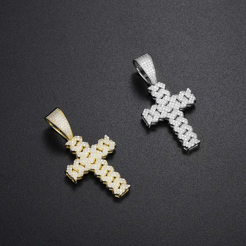 VVS Jewelry hip hop jewelry 925 Sterling Silver VVS Moissanite Cuban Cross Pendant