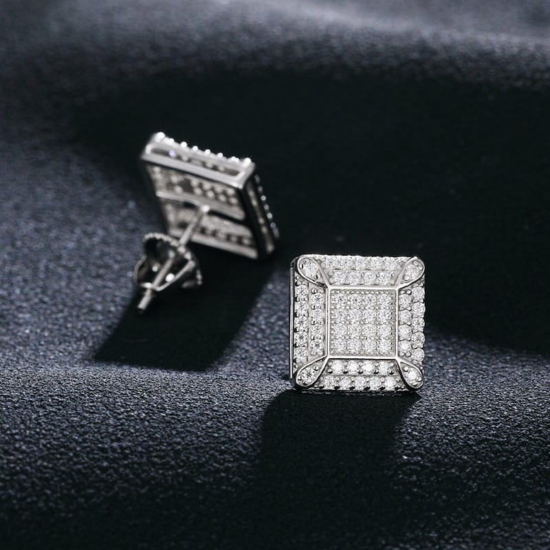 VVS Jewelry hip hop jewelry 925 Sterling Silver VVS1 Halo Moissanite Earrings