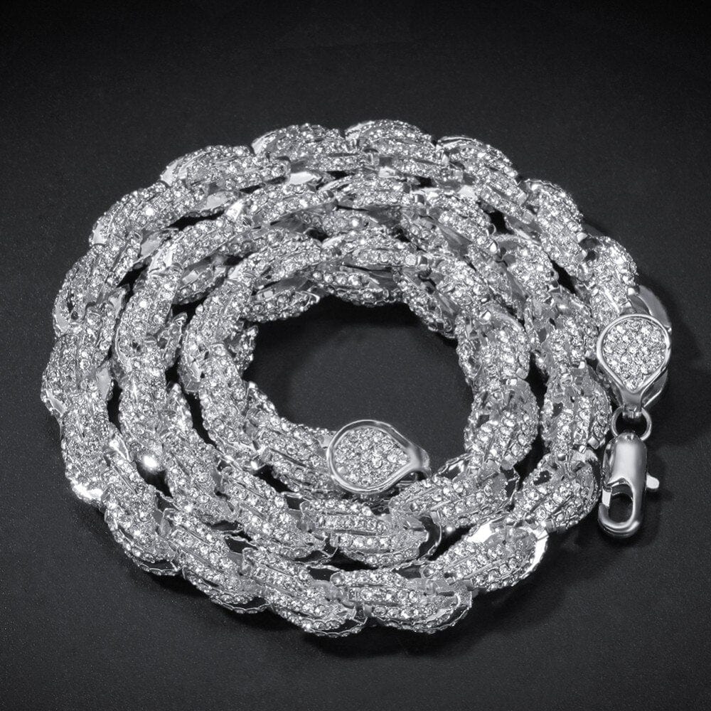 VVS Jewelry hip hop jewelry 9mm Iced Out Thick Rope Chain and Bracelet Bundle