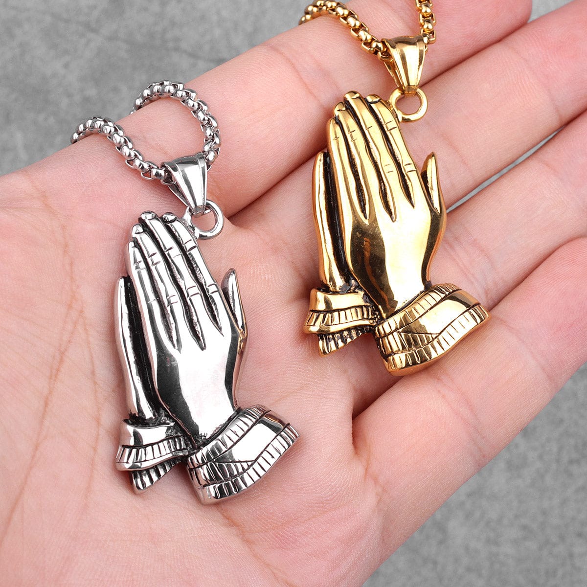 VVS Jewelry hip hop jewelry Amulet Praying Hands Pendant Necklace