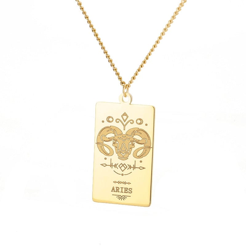 VVS Jewelry hip hop jewelry Aries / 18 Inches Zodiac Sign Pendant Chain
