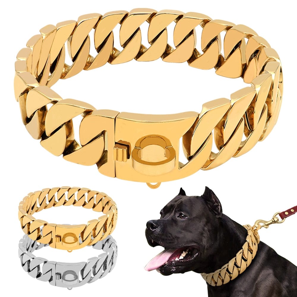 VVS Jewelry hip hop jewelry Big Dawg Smooth Cuban Link Dog Collar