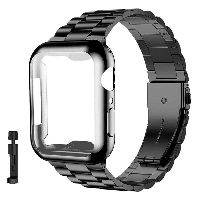 VVS Jewelry hip hop jewelry Black / 38mm Classic Stainless Watch Strap For Apple Watch