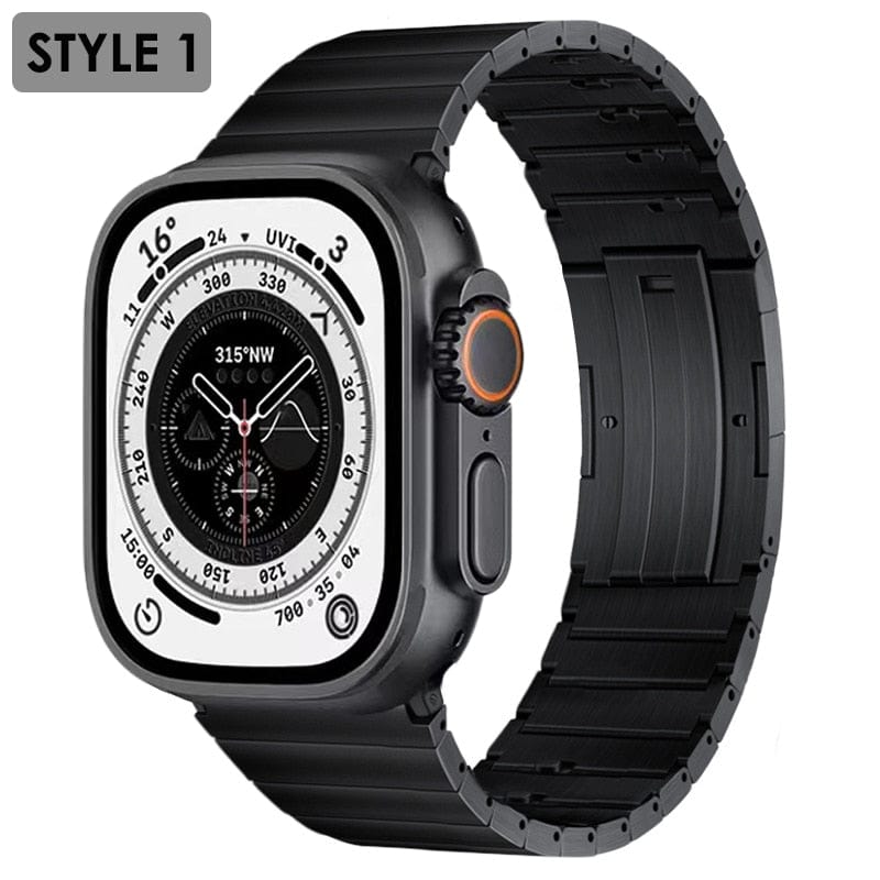 VVS Jewelry hip hop jewelry Black / 38mm Titanium Stainless Steel Classic Apple Watch Band