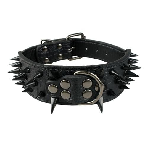 VVS Jewelry hip hop jewelry Black Black Spike / 20 inch Adjustable Spiked Studded Dog Collar