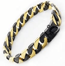 VVS Jewelry hip hop jewelry Black Gold Collar / 15.7" Two-Tone Cuban Link Dog Collar