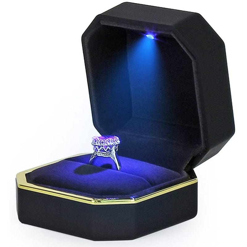 VVS Jewelry hip hop jewelry Black LED Jewelry Ring Box