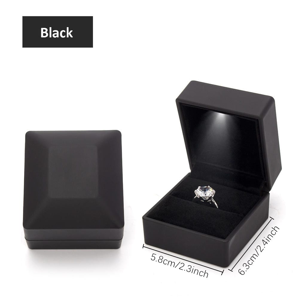 VVS Jewelry hip hop jewelry Black1 Black LED Jewelry Ring Box