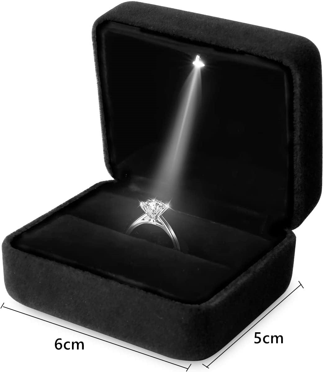 VVS Jewelry hip hop jewelry Black4 Black LED Jewelry Ring Box