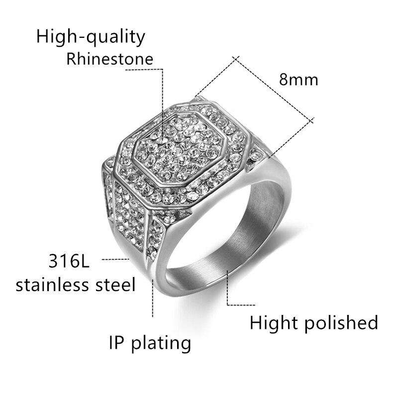 VVS Jewelry hip hop jewelry Blingy Silver/Gold Square Ring