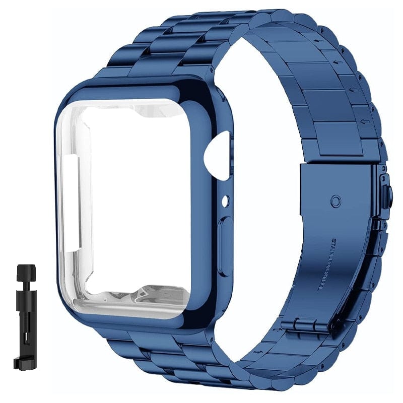 VVS Jewelry hip hop jewelry Blue / 38mm Classic Stainless Watch Strap For Apple Watch