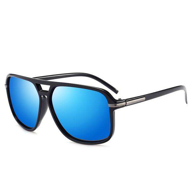 VVS Jewelry hip hop jewelry Blue Stuntin' Black Square Frame Oversized Sunglasses