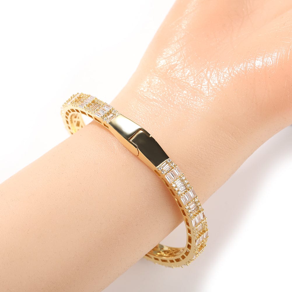 VVS Jewelry hip hop jewelry Bracelets 6MM Baguette Heart Wrist Bangle Bracelet