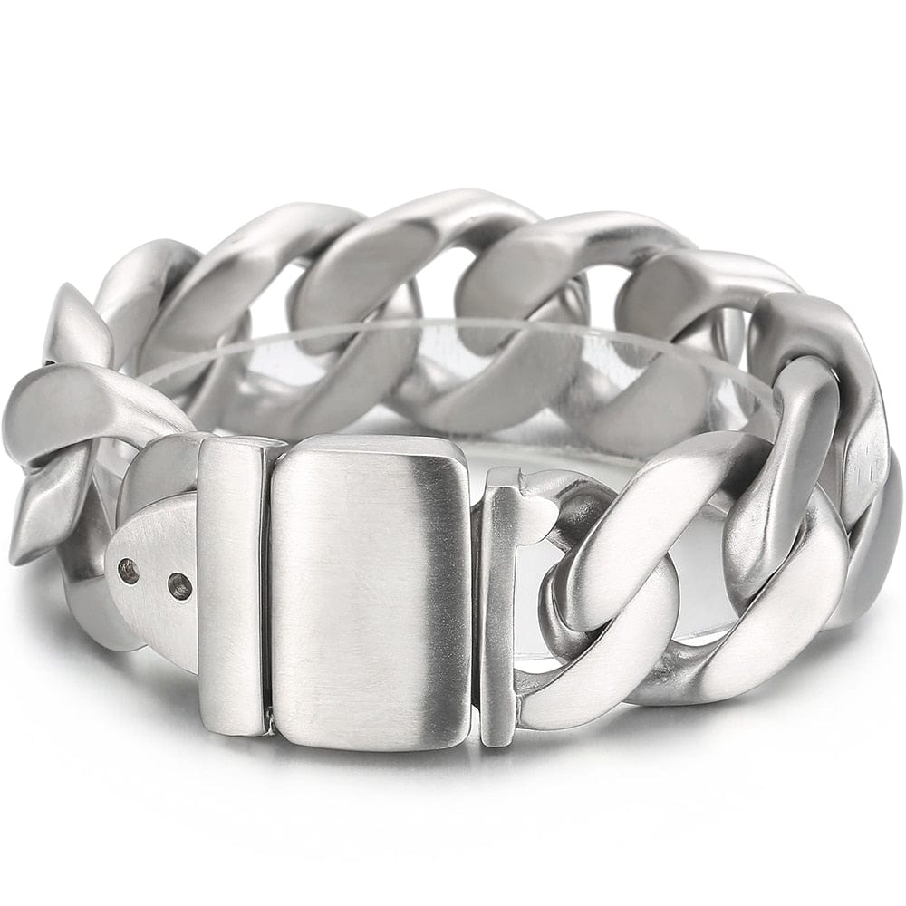 VVS Jewelry hip hop jewelry Brushed Silver / 7 Inches 25mm Chunky Stainless Steel Miami Cuban Bracelet