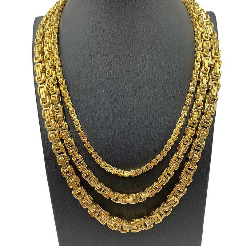 VVS Jewelry hip hop jewelry Byzantine Stainless Steel Chain & FREE Byzantine Bracelet