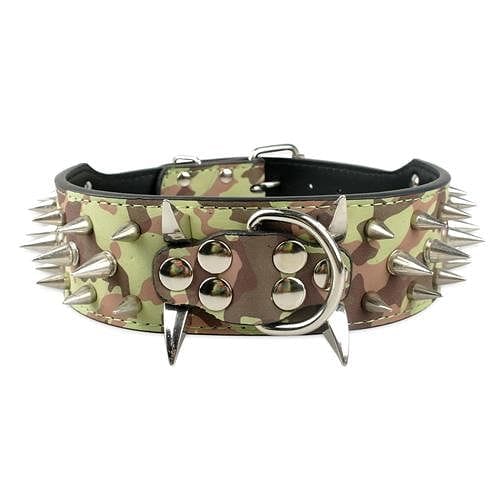 VVS Jewelry hip hop jewelry Camouflage / 20 inch Adjustable Spiked Studded Dog Collar
