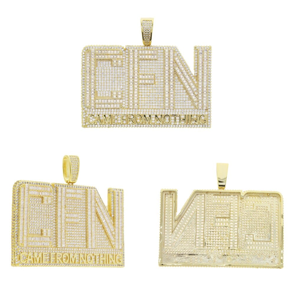 VVS Jewelry hip hop jewelry CFN Came From Nothing Baguette Iced Pendant
