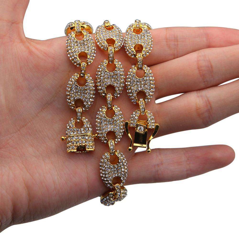 VVS Jewelry hip hop jewelry chain 18k Gold CZ G-Link Chain