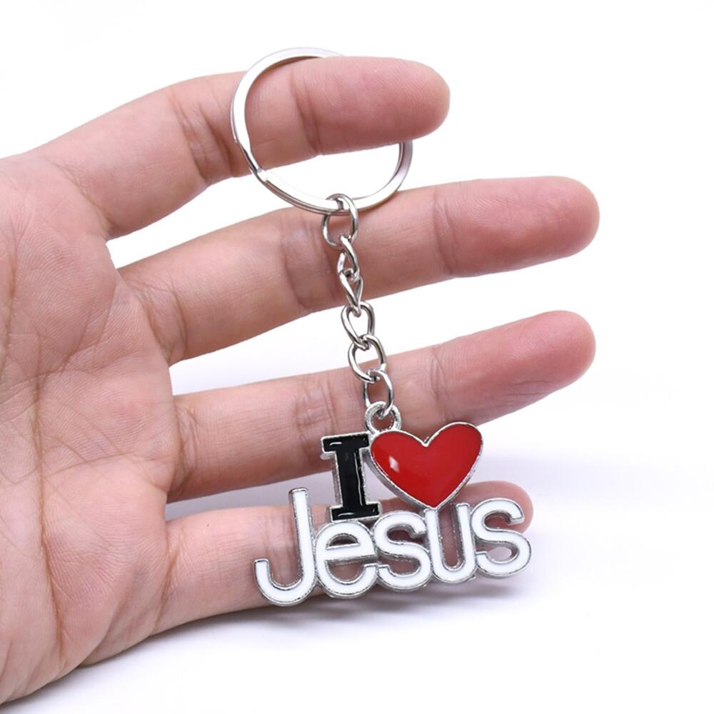 VVS Jewelry hip hop jewelry Christian Silver I Love Jesus Keychain