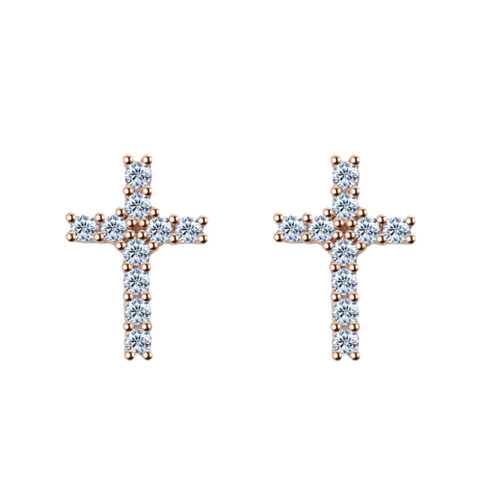VVS Jewelry hip hop jewelry Cross 925 Silver Moissanite Iced Cross Earrings