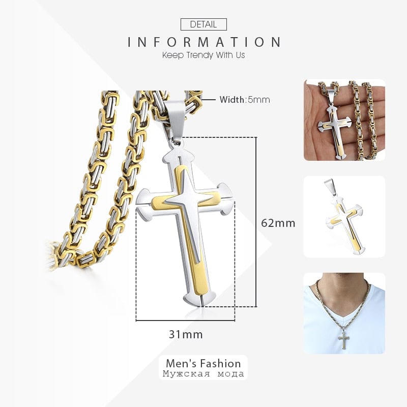VVS Jewelry hip hop jewelry cross pendant Vintage Cross Byzantine Pendant Necklace
