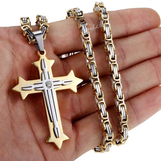 VVS Jewelry hip hop jewelry cross pendant Vintage Cross Byzantine Pendant Necklace