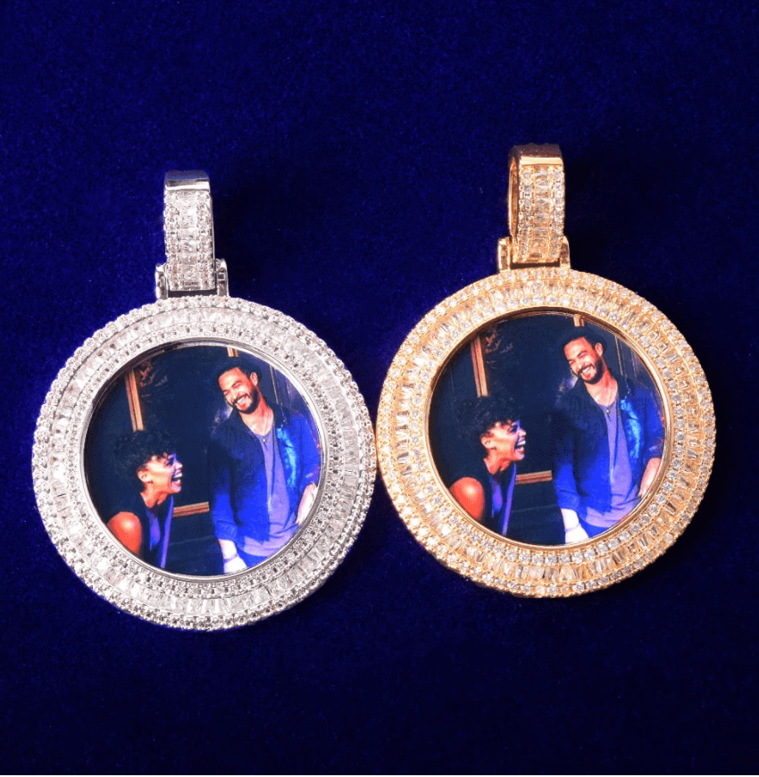 VVS Jewelry hip hop jewelry Cuban Chain / 18inch / Gold VVS Jewelry Solid Baguette Custom Photo Chain