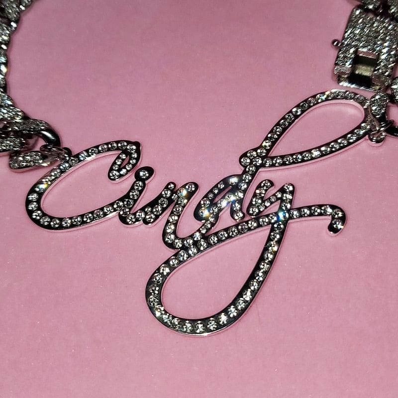 VVS Jewelry hip hop jewelry Cuban Custom Name Cuban Choker Necklace