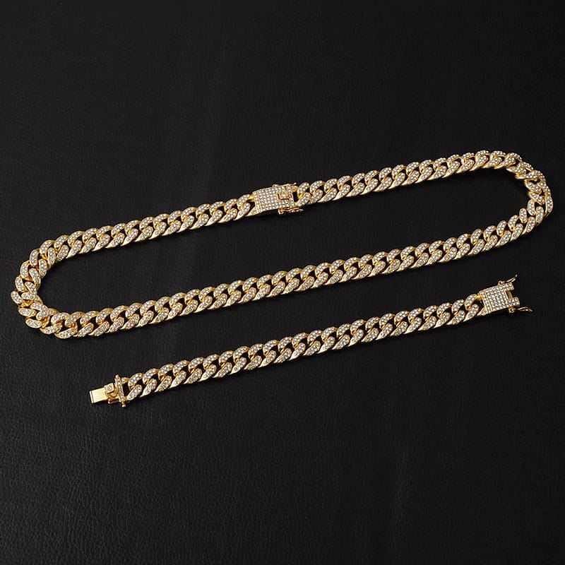VVS Jewelry hip hop jewelry Cuban Gold / 18 Inch / 13mm VVS Jewelry Gold/Silver Cuban Chain + FREE Cuban Bracelet Bundle - (TODAY ONLY)