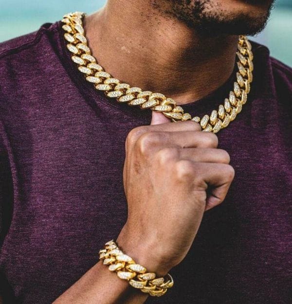 VVS Jewelry hip hop jewelry Cuban Gold/Silver Cuban Chain + FREE Cuban Bracelet Bundle - (TODAY ONLY)