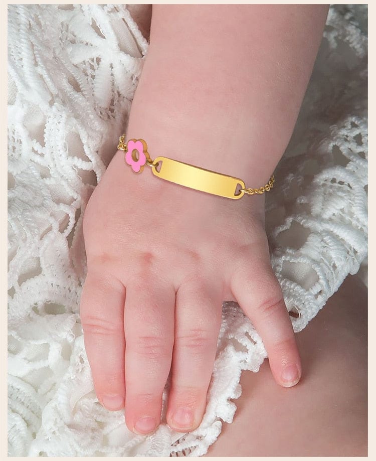 VVS Jewelry hip hop jewelry Custom Baby Engraved Name Adjustable Bracelet with Charm