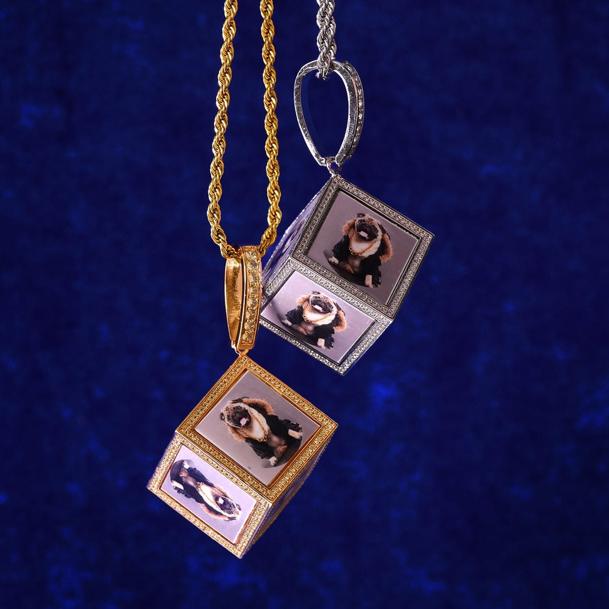 VVS Jewelry hip hop jewelry Custom Iced Out 3D Dice Photo Pendant