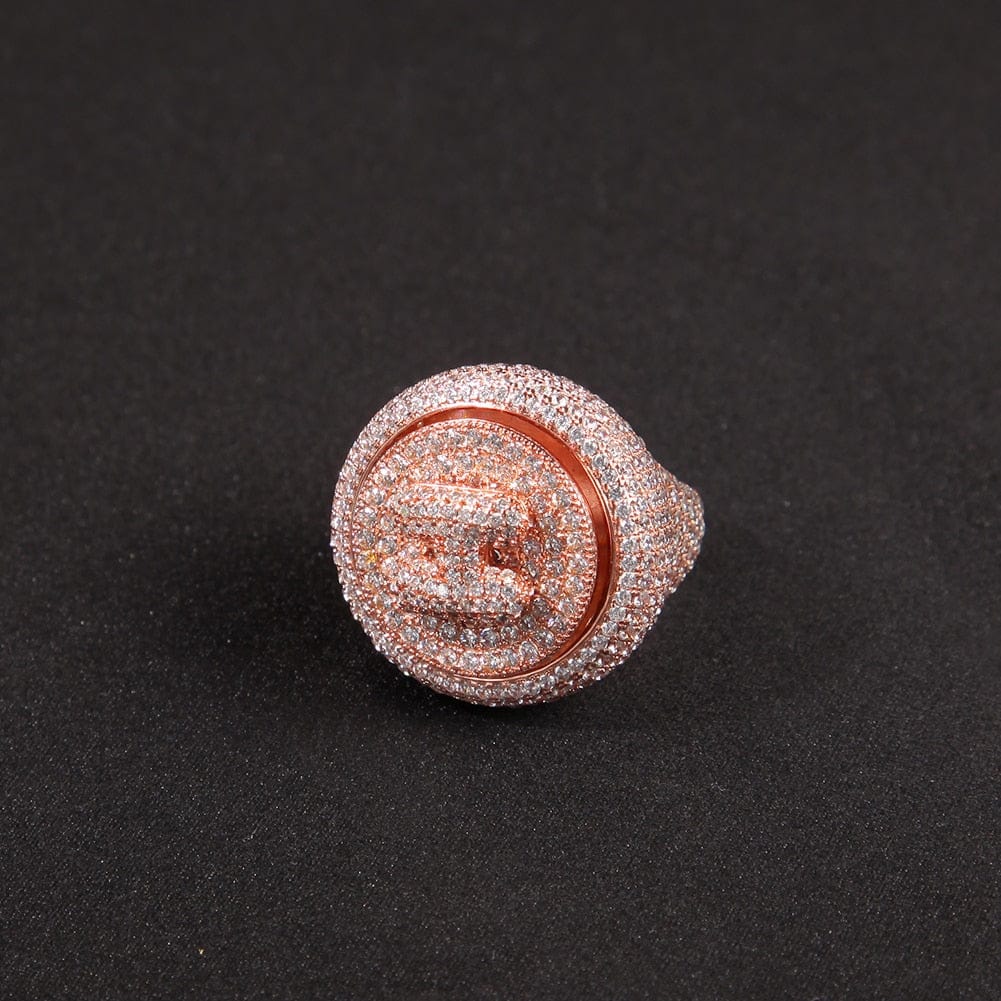 VVS Jewelry hip hop jewelry Custom Spinning Initial Ring