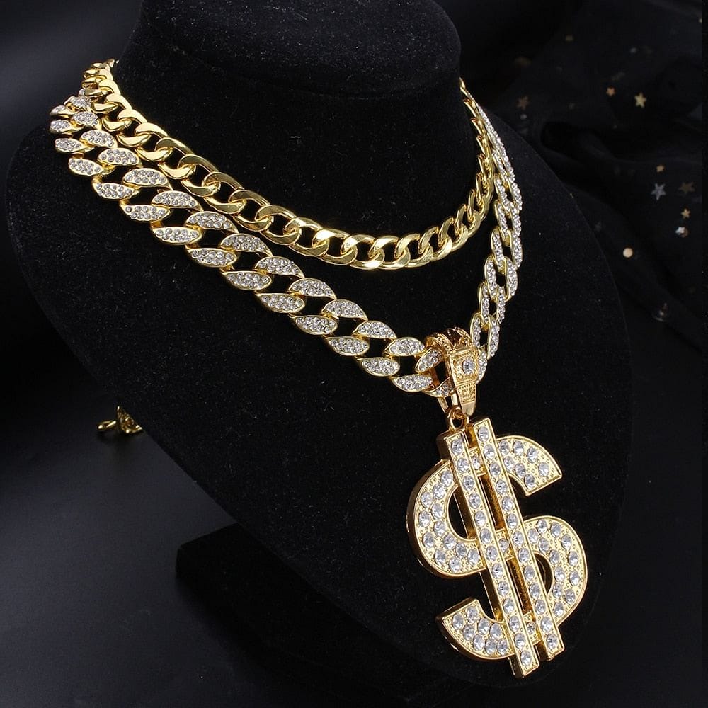 VVS Jewelry hip hop jewelry Dibs Big Dollar Cuban Choker Set
