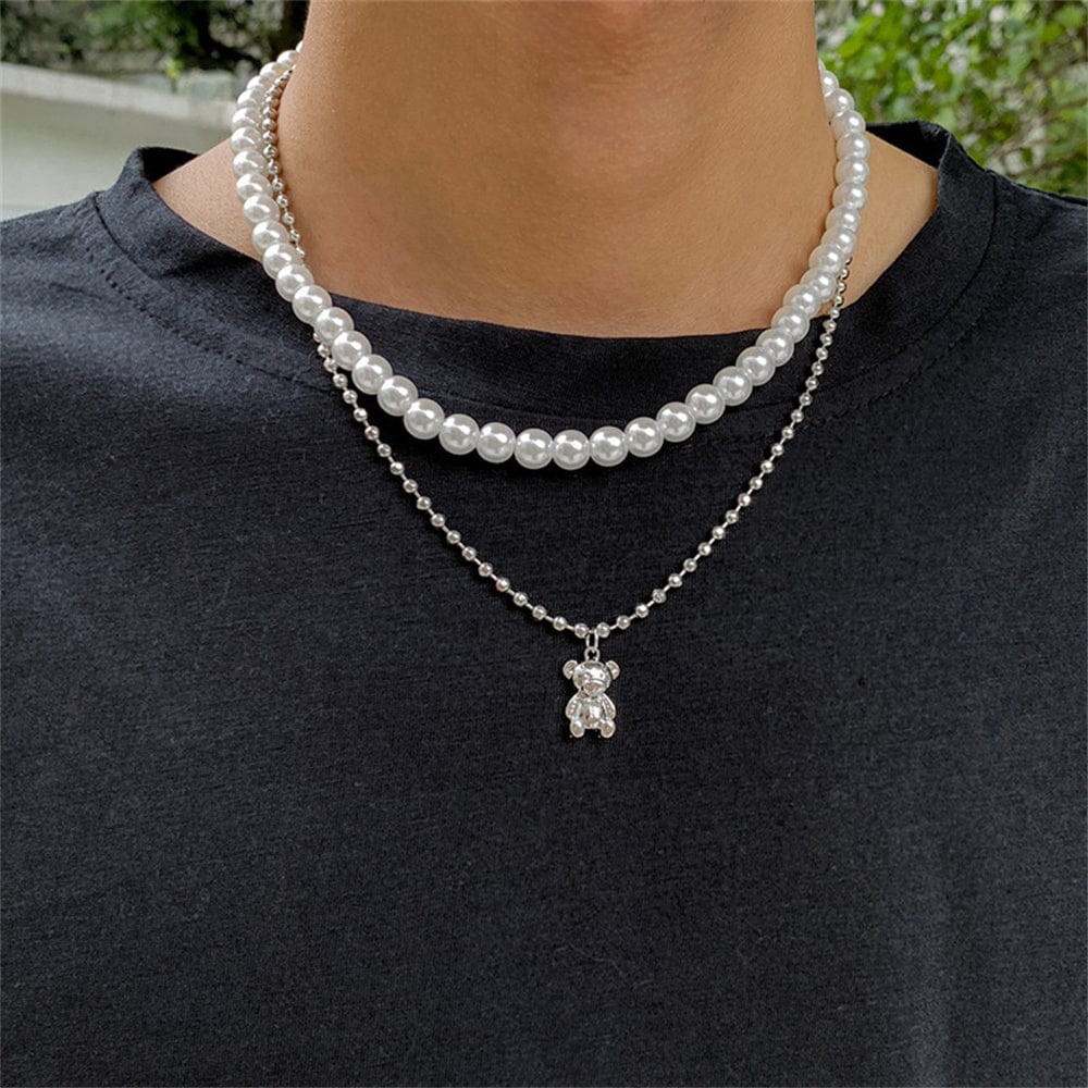 VVS Jewelry hip hop jewelry Double Layered Pearl Necklace