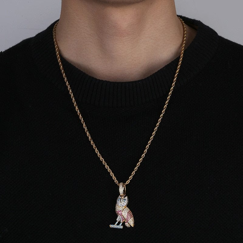 VVS Jewelry hip hop jewelry Drake OVO Owl Pendant Necklace