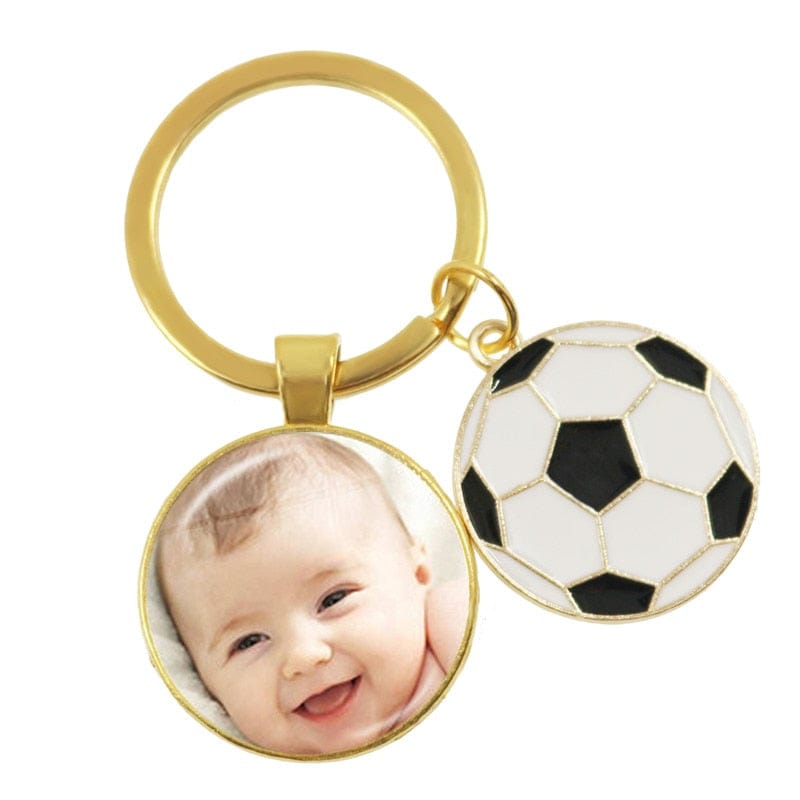VVS Jewelry hip hop jewelry Football Custom Photo Baby Keychain with Charms