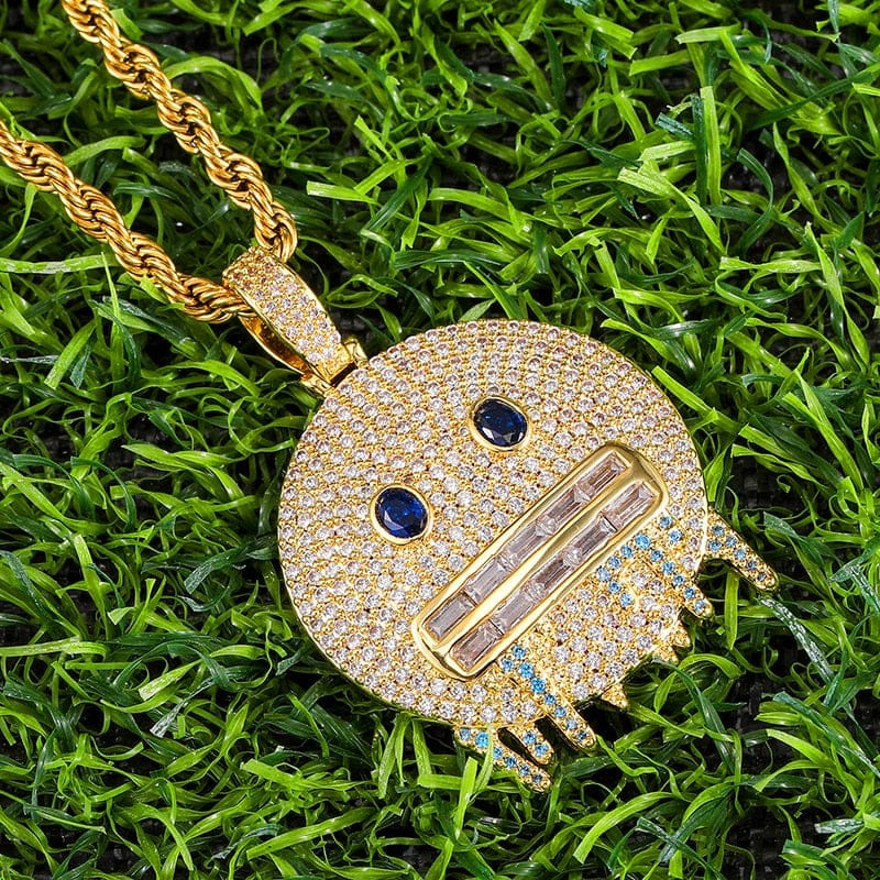 VVS Jewelry hip hop jewelry Frozen Emoji Pendant Necklace