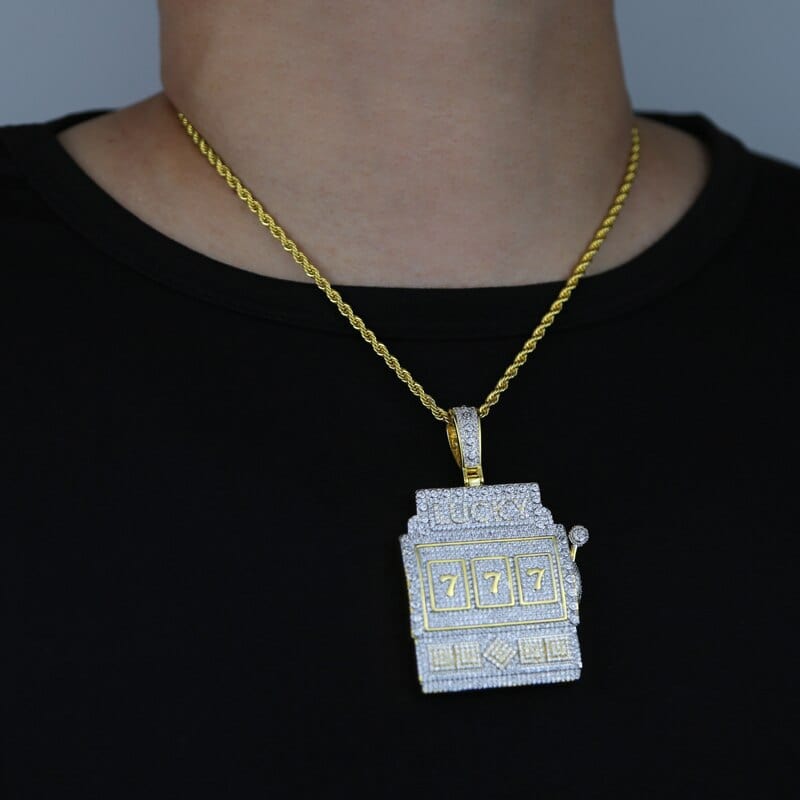VVS Jewelry hip hop jewelry Full Iced 777 Pendant Chain