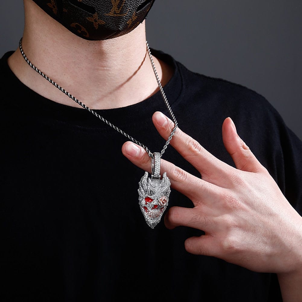 VVS Jewelry hip hop jewelry Fully Iced Evil Punk Smile Pendant Chain