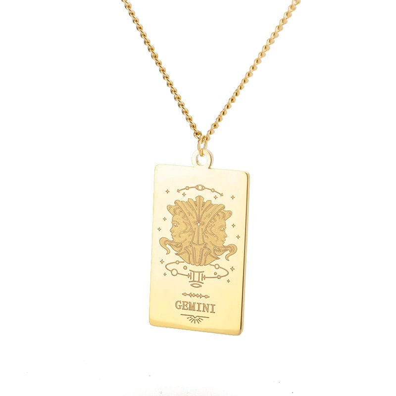 VVS Jewelry hip hop jewelry Gemini / 18 Inches Zodiac Sign Pendant Chain