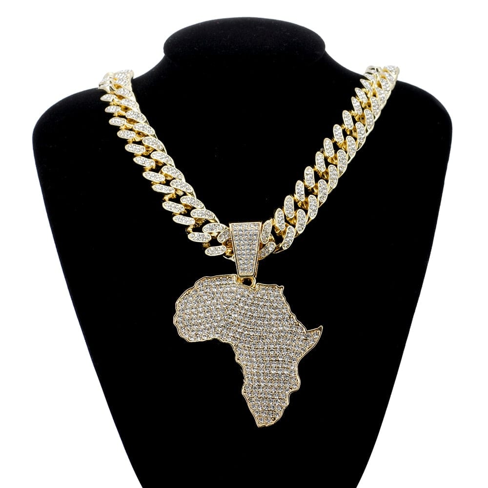 VVS Jewelry hip hop jewelry Gold / 16" Tha Motherland Africa Cuban Chain