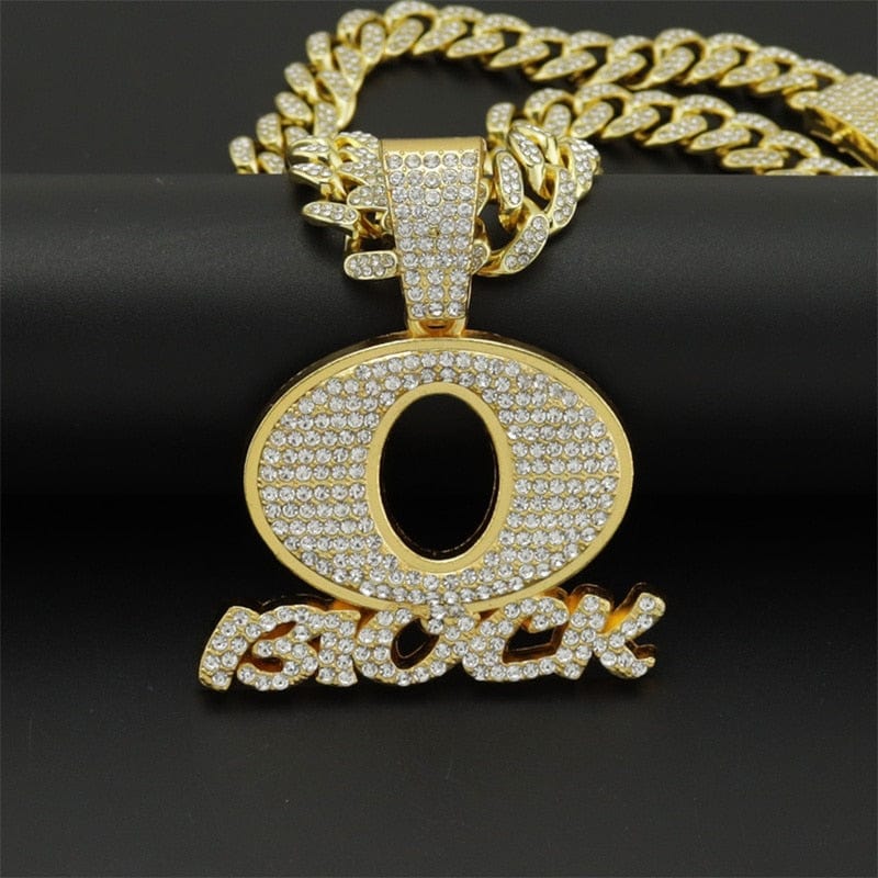 VVS Jewelry hip hop jewelry Gold / 16inch Icy Rapper O BLOCK Cuban Pendant Chain