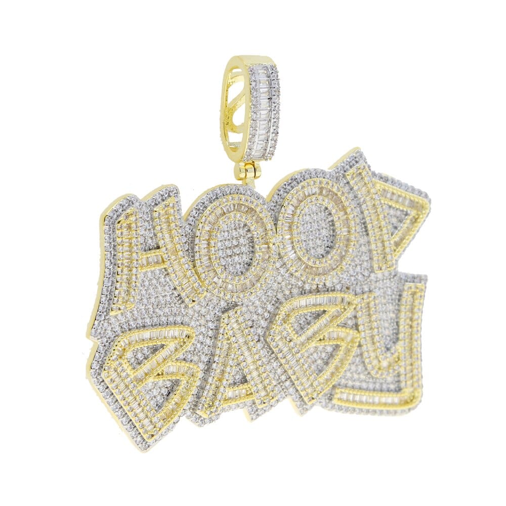 VVS Jewelry hip hop jewelry Gold / 24 Inches Two-Tone Iced Hood Baby Pendant Chain