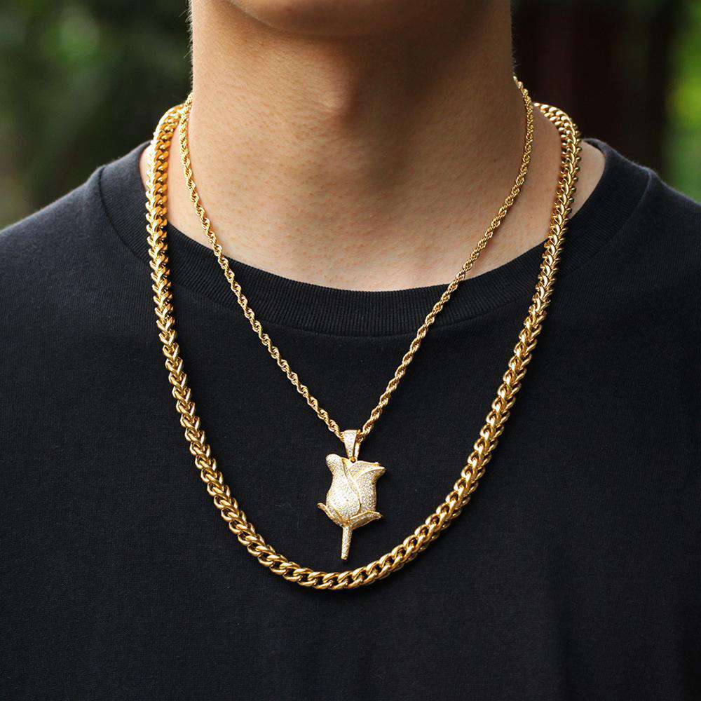 VVS Jewelry hip hop jewelry Gold / 24inch necklace 316L Stainless Steel Franco Chain Or Bracelet