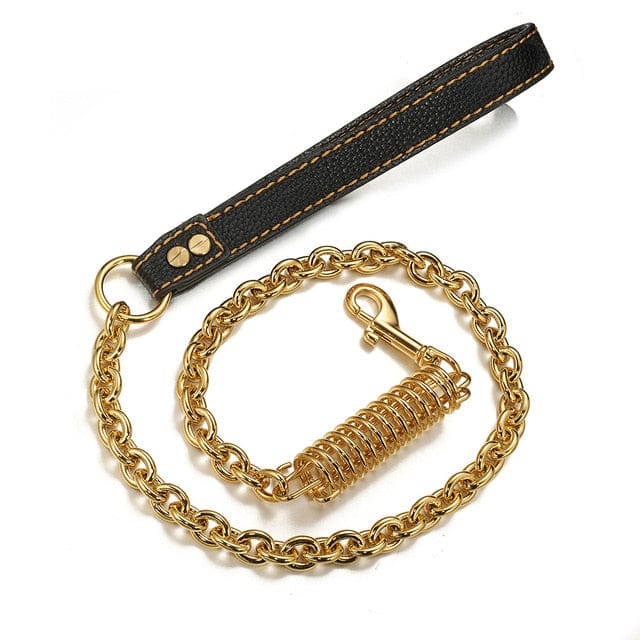 VVS Jewelry hip hop jewelry Gold / 39 inches / China Gold/Silver Cuban Link Dog Rope Leash