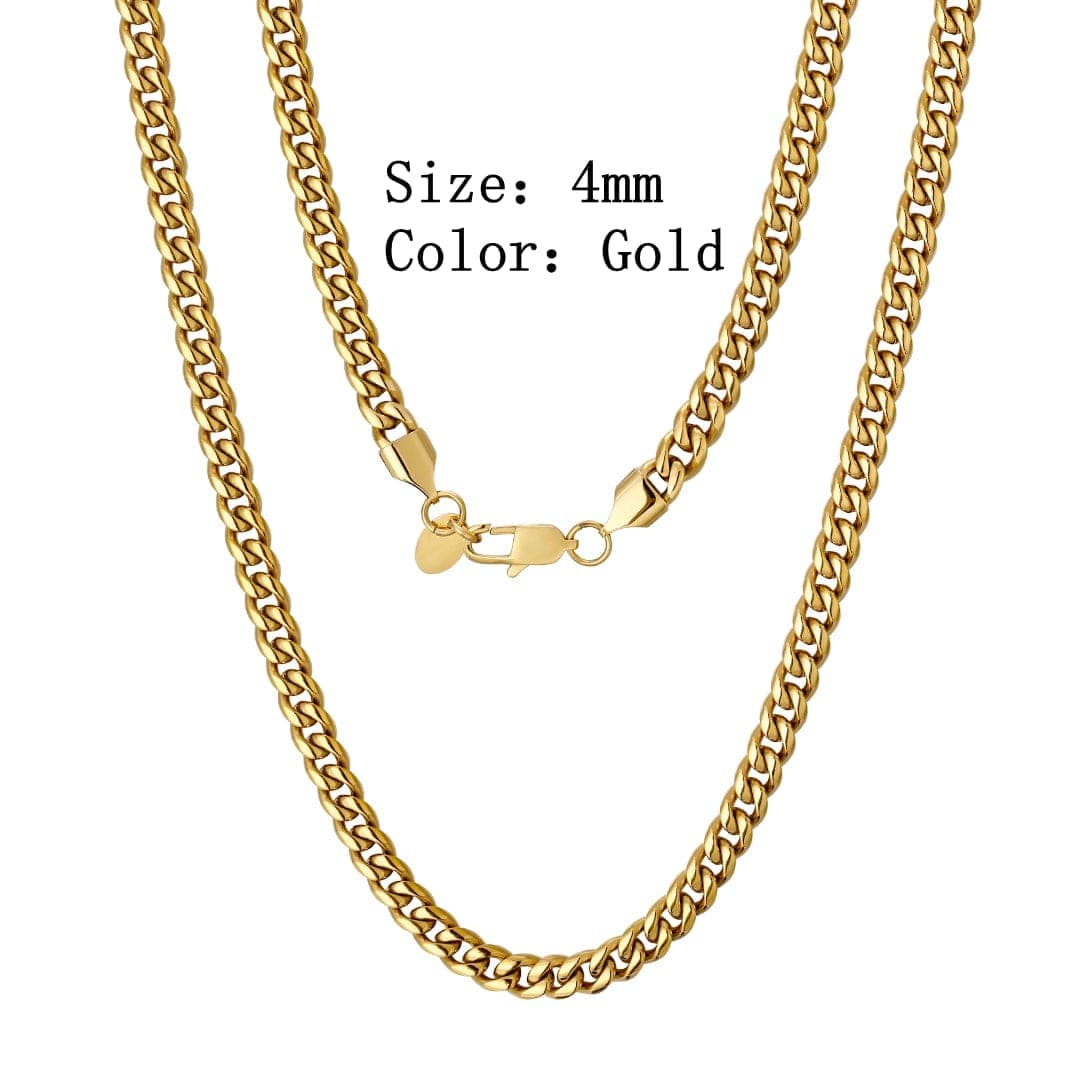 VVS Jewelry hip hop jewelry Gold / 4mm / 18 Inch VVS Jewelry BOGO Micro Cuban Chain - Buy One Get One Free