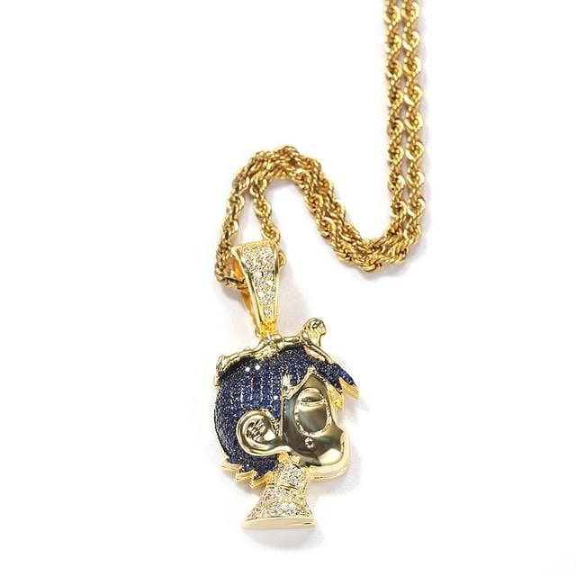 VVS Jewelry hip hop jewelry GOLD / 4mm cz tennis chain / 22 inches VVS Jewelry "LIL UZI VERT" Pendant + Chain