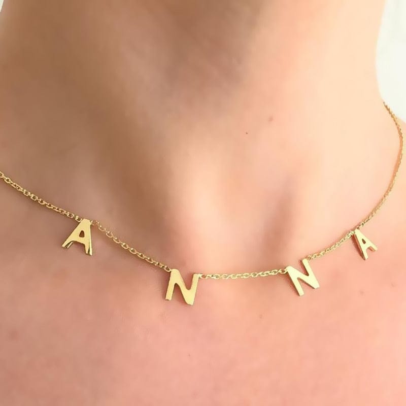VVS Jewelry hip hop jewelry Gold / 5 letters Personalized Initials Name Necklace