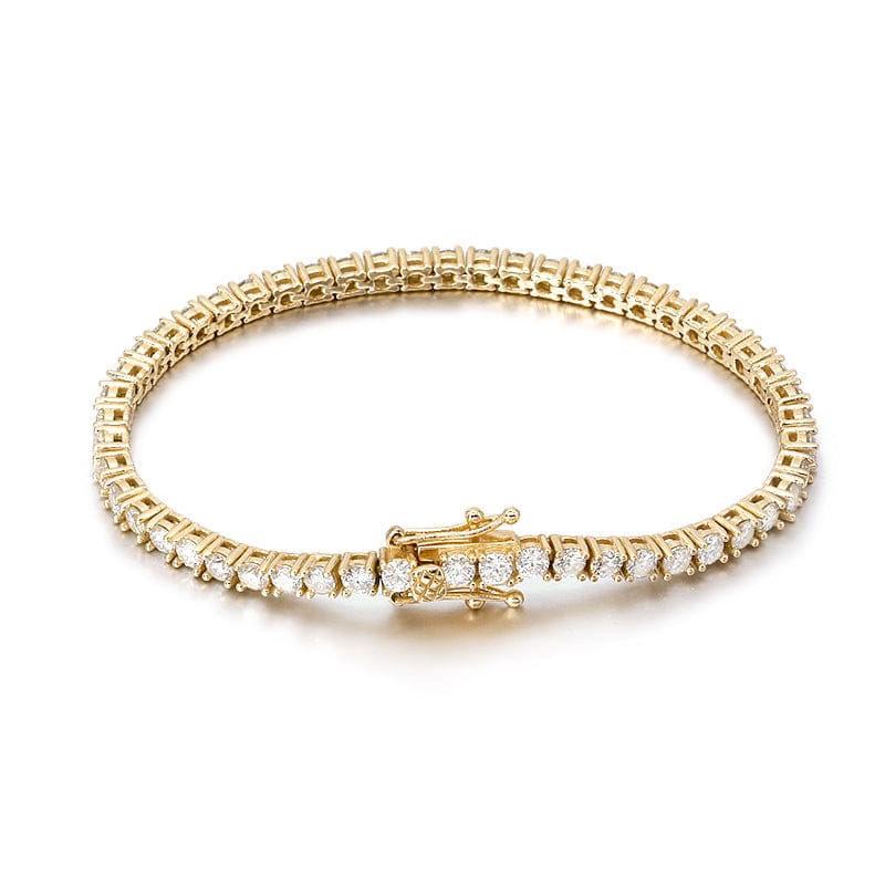 VVS Jewelry hip hop jewelry Gold / 7" VVS Jewelry 925 Sterling Silver VVS1 Moissanite Diamond 4mm Tennis Bracelet